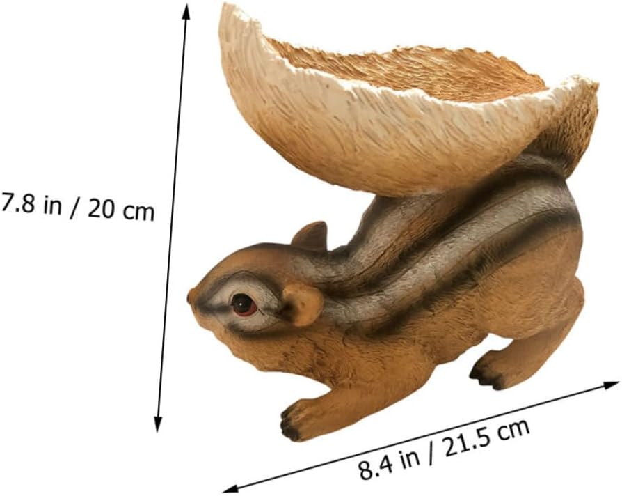 1pc Lifelike Squirrel Feeder Decor Realistic Resin Animal Figure for Garden Landscaping and Home Decoration Safe for Boys and Girls Holiday