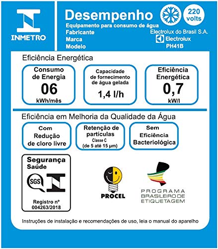 Purificador de Água, PH41B, Branco, 110v, Electrolux