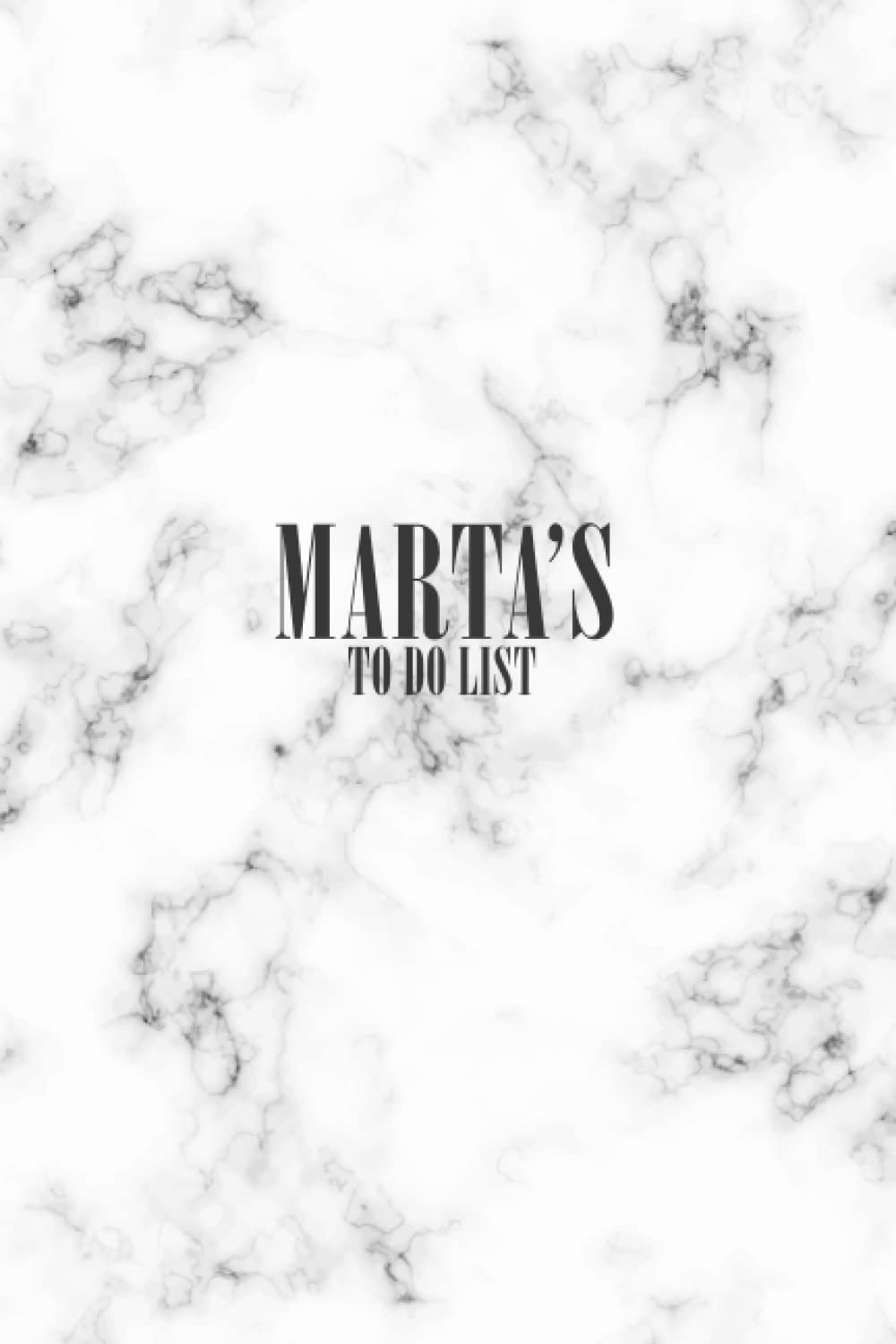 Marta's To Do List: Personalized Name Journal for Marta, Marble Notebook Birthday gift for Girls and Women, To do list Notebook for Marta
