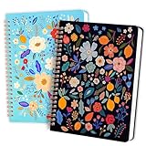 waliwalili Cuaderno de espiral estético con rayas universitarias para mujeres y hombres, cuaderno de papel