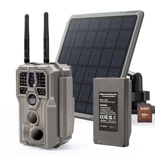 GardePro E8 2.0 Pro WiFi Trail Camera with SP300 Solar Panel, 4K...
