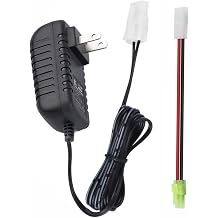 RC Battery Charger for 9.6V 8.4V 7.2V NiMH/NiCd Battery Packs, Intelligent 500mA AC Plug Charger w/Standard Tamiya Connector for RC Hobbies