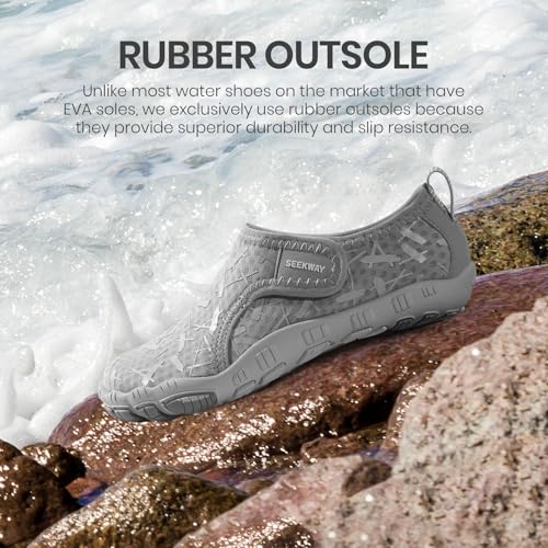 Image of SEEKWAY Barefoot Water Shoes for Kids - Wide Toe Box and Quick-Dry Sand Shoes Toddler for Hiking Swim Beach Pool Kayak Sport Accessories, Camping Essentials Non-Slip for Boys Girls Sizes