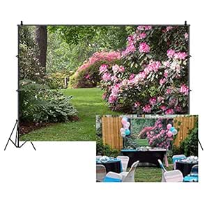 Renaiss 10x6.5ft Spring Garden Backdrop Cherry Blossoms Pink - View #3