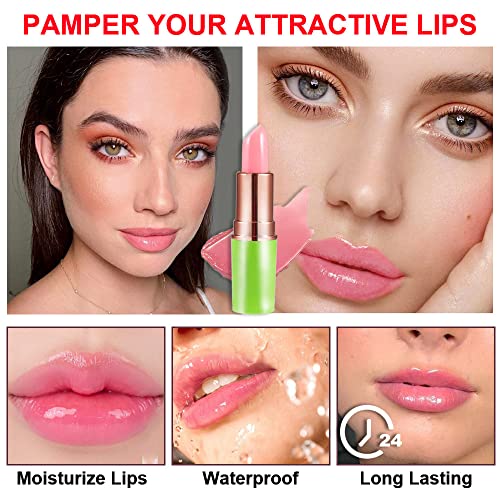 Bingbrush 2Pcs Peach Color Changing Lipstick Lip Tinted Queen, Ph Mood Long Lasting Labiales Moisturizer Lip Gloss Lip Balm Tinted Magic Lip Stain Glossly Makeup Lipstick Set For Women #TOP4