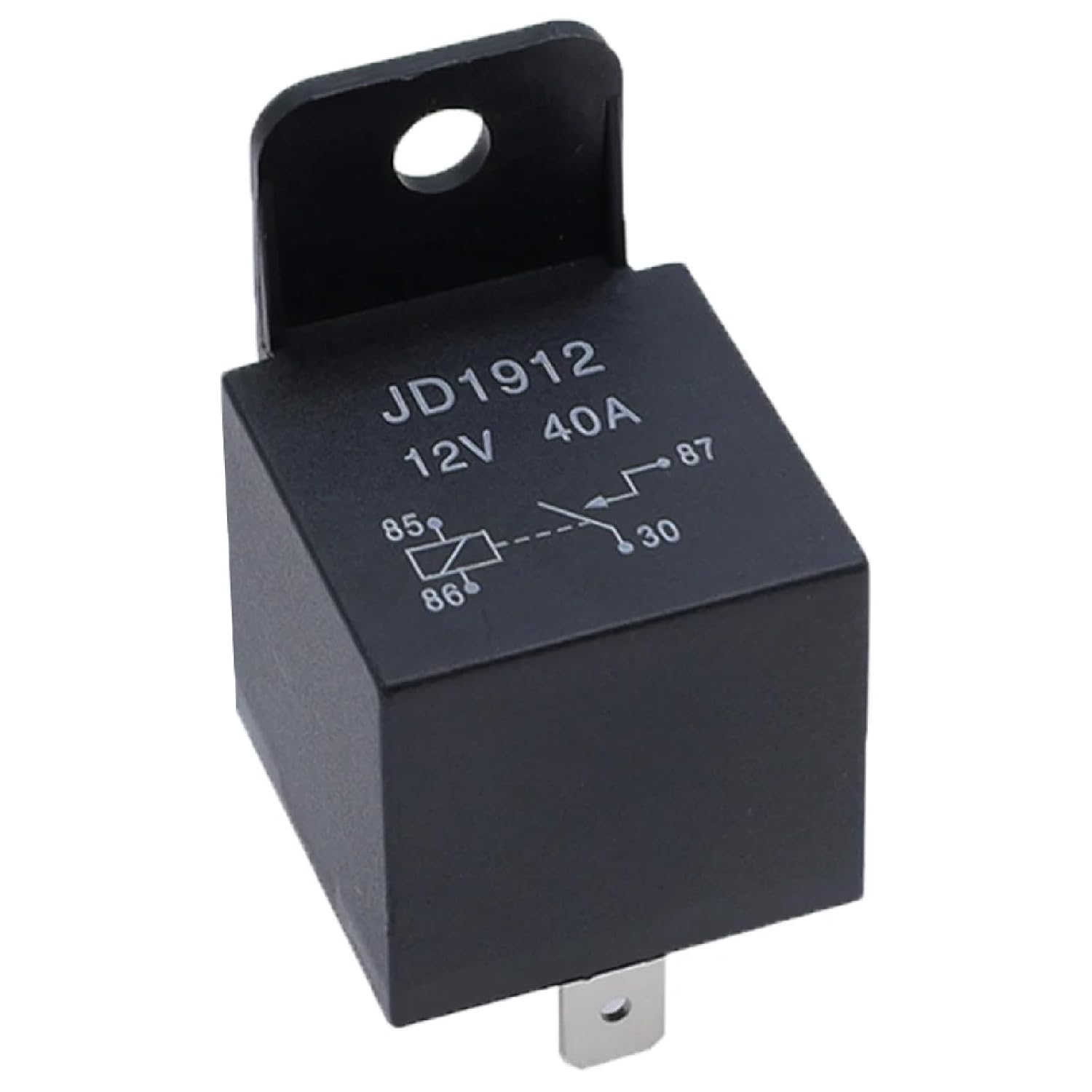 12V 40A Automotive Relay with Socket, 4 Pin 5 Pin Waterproof Car Relay for Head Light Air Conditioner, Normally Open DC Relay (JD2914-24V-40A-5Pin)