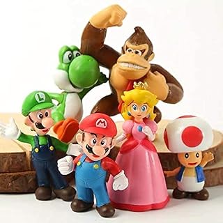 6 Pack Mario Movie Toys-(1.2-2.8 inch) Mario Bros Action Figures Princess Peach Toy -Mario Toys for Boys 4-6