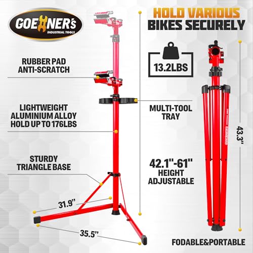 image for Keoslpy Upgraded Bike Repair Stand Max 176 lbs, Heavy Duty Bicycle Rep
