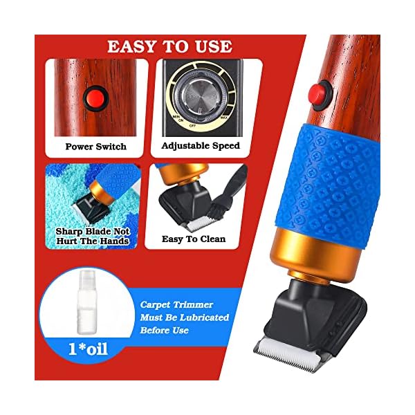 Makevivi Carpet Trimmer with Shearing Guide Rug Trimmer Low Noise Rug Making Kit Supplies with Oil,2 Replaceable Ceramic Blades,2 Comb Head Attachments for Handmade Rug Clean and Tufting Clippers Makevivi Carpet Trimmer with Shearing Guide Rug Trimmer Low Noise Rug Making Kit Supplies with Oil,2 Replaceable Ceramic Blades,2 Comb Head Attachments for Handmade Rug Clean and Tufting Clippers