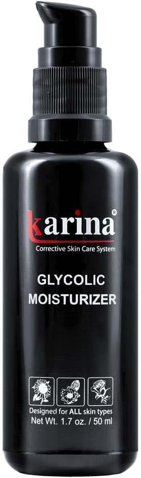 Karina Glycolic Acid Moisturizer 1.7 oz – Exfoliating Face & Body Moisturizer for Dry, Oily & Acne-Prone Skin – Hydrating Anti-Aging Cream for Women – Smooth, Bright & Youthful Skin – Made in USA