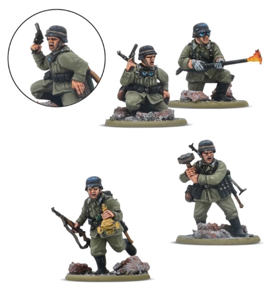 Rattenkrieg - Ejército de iniciación de infantería veterana alemana - Miniaturas a escala de 28 mm para acción de pernos altamente detalladas en miniaturas de la Segunda Guerra Mundial