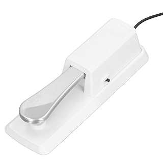 Pédale de sustain universelle pour clavier, pédale de sustain blanche, pédale de clavier de piano pour tous les instruments électroniques avec fonction de sustain (WHITE) - Les Beatles, Paul McCartney, John Lennon, RIngo Starr, George Harrison