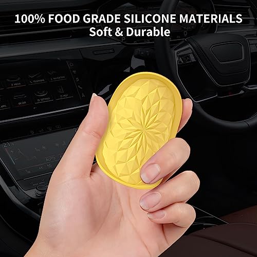 Image of ME.FAN Car Coasters for Cup Holders [4 Pack] - 2.75In Silicone Auto Mug Mats - Universal Non-Slip Recessed Car Interior AccessoriesYellow