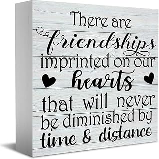 Friendship Wood Box Sign, There are Friendships Imprinted On Our Hearts..., Wood Plaque Table Art Sign, Friend Quotes Sign, Desk Decor Sign, Gifts for Long Distance Friends