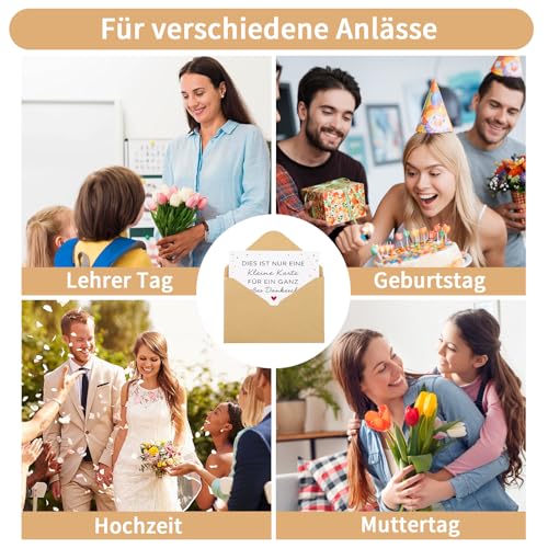 Dankeskarten Set 20 Stück – Danke Karte mit 20 Umschlägen & 20 Siegel Aufklebern, Dankeschön Karte für Kollegen, Lehrer, Familie, Freund, Hochzeit – Thank You Cards mit Umschlag