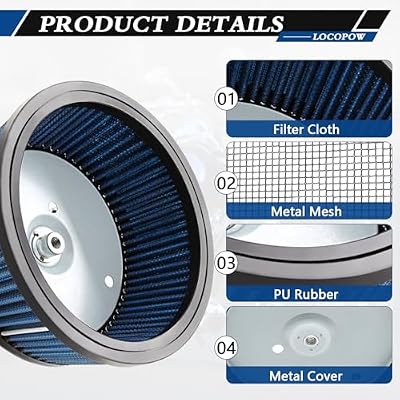 LOCOPOW HD-0800 29442-99e Air Filter for Harley Davidson Dyna Road King Super Street Electra Glide Ultra Classic FatBoy Softail Springer Classic Custom Deluxe Deuce Rocker Slim High Flow