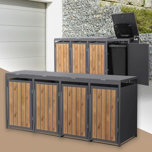 ML-Design Mülltonnenbox 4er, Mülltonnenverkleidung...