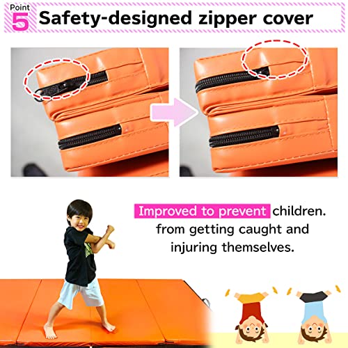 Karadastyle Gymnastics Mat Folding Stretch Mats 78"X39"X1.6" Exercise Muscle Training Children Play Horizontal Bar Mat Yoga Sports Soundproof Home Use (Yellow) #TOP4