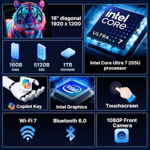 Image of HP OmniBook 3 16 inch WUXGA IPS Touchscreen AI Laptop, Intel Core Ultra 7 255U, 16GB DDR5, 1.5TB Storage (512GB SSD+1TB Docking Station), Intel Graphics, Numeric Keypad, FHD Camera, Win 11, Mica Silver