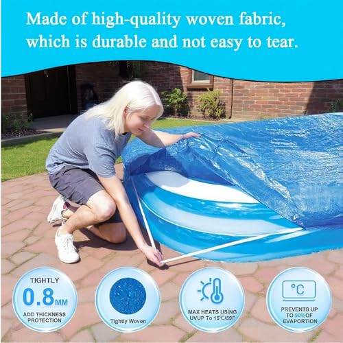 Cobertor rectangular para piscina 120x72 pulgadas azul miniatura 6