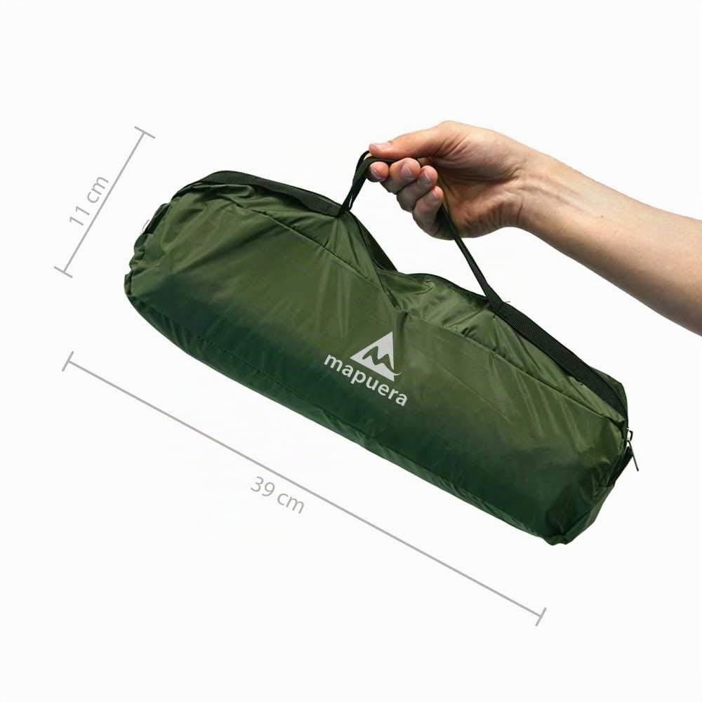 mapuera Tente Trek Santiago – Vert, 1,15 kg, Petit encombrement, Tente légère pour 1 Personne