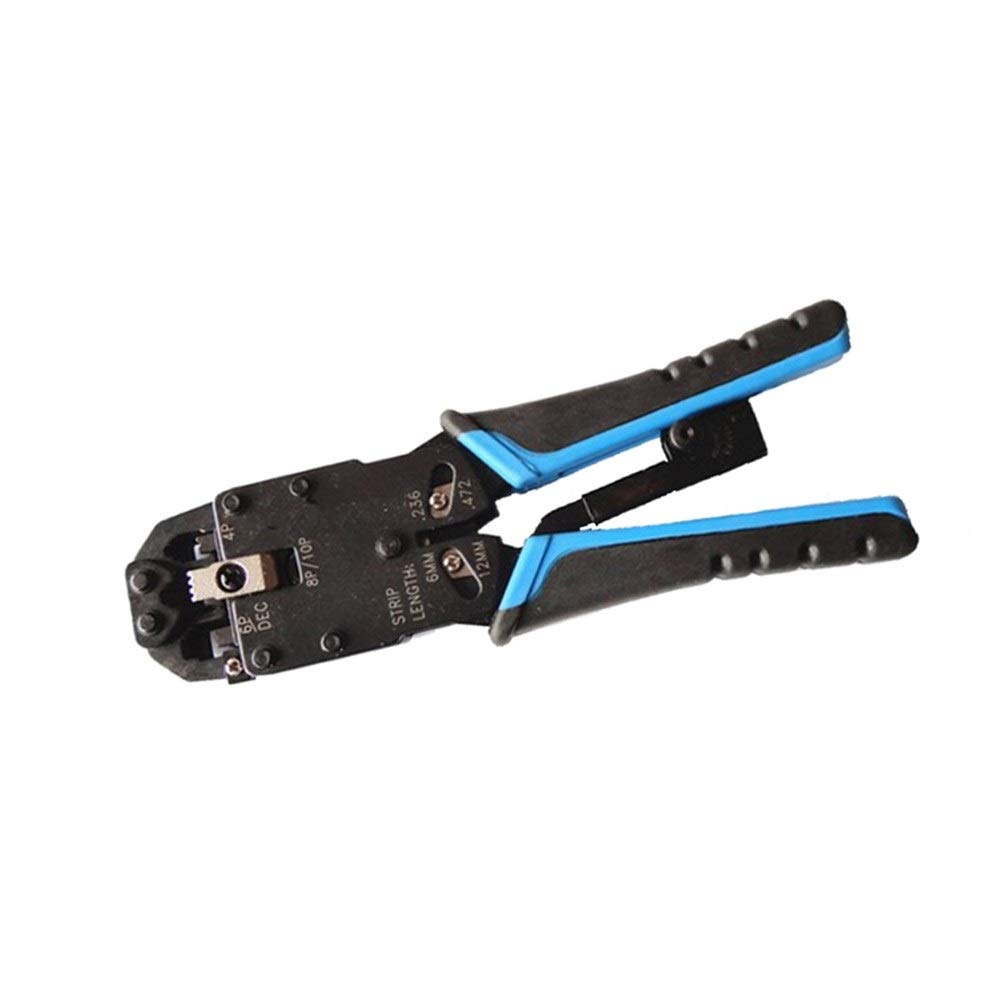 Crimpadora Terminales, Alicates de crimpado RJ45 Herramienta de crimpado Conector de Enchufe Modular RJ11, RJ12 Herramienta multifunción con crimpado, Corte y pelado Pelacables Multifuncional