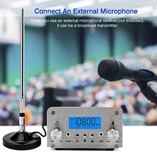 image for FM Broadcast Transmitter, Elikliv 15W LCD PLL Wireless Radio Stereo Br