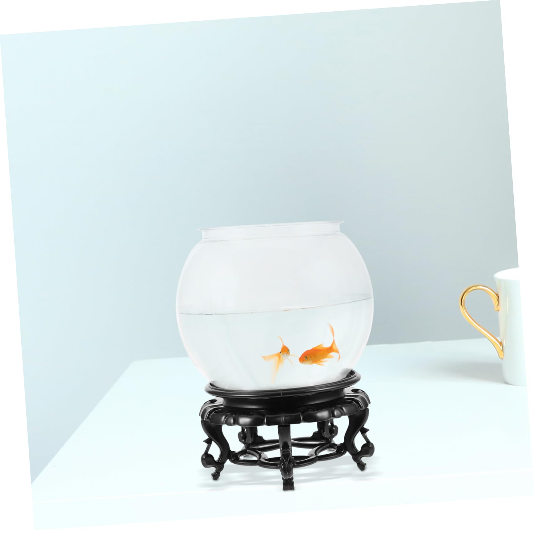 TOYANDONA Pecera De Plástico Transparente Pecera Redonda para Peces Pequeños Anticaída Hogar Decorativa Ligera Acuario De Plástico