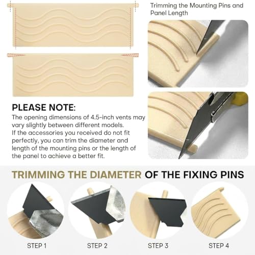 Image of 4-Pack Dryer Vent Cover Replacement with Enhanced Rippled Design - 4.5in Plastic Polymer Dryer Exhaust Vent Cover Replacements, Weather Resistant Exterior Dryer Vent Flap Replacement (Beige)