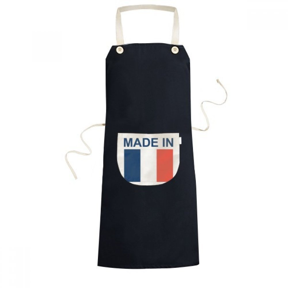 Tablier cuisine Fabriqué en France haut de gamme noir 70x67cm avec poche ventrale