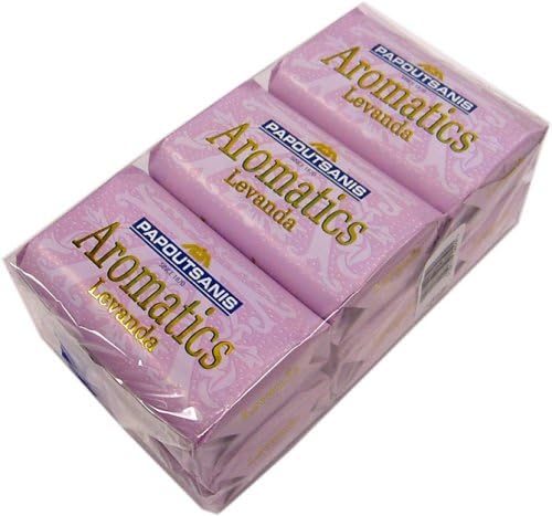 Papoutsanis Aromatics Greek Soap Lavendar 6 PACK of 4 Oz Bars