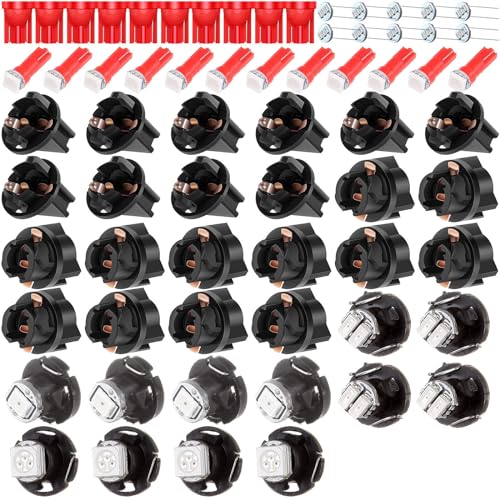 LBRST Instrument Cluster Dash Panel Lights with Twist Lock Socket 10 x T10 6-3020-SMD Red 168 Instrument Lights 10 x T10 168 Twist Lock Socket 12 x T5 1-5050-SMD Red 74 73 2721 Instrument Lights
