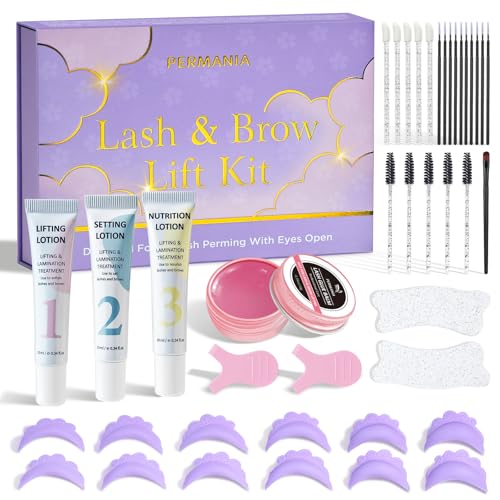 PERMANIA Korean Lash Lift Kit, Can be Operated with Eyes Open for Eyelash Lifting with Detailed Instruction, Salon Results Instant