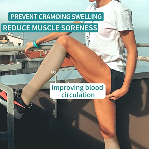 Image of Laite Hebe 4 Pairs-Compression Socks for Women&Men Circulation-Best Support for Nurses,Running,Athletic