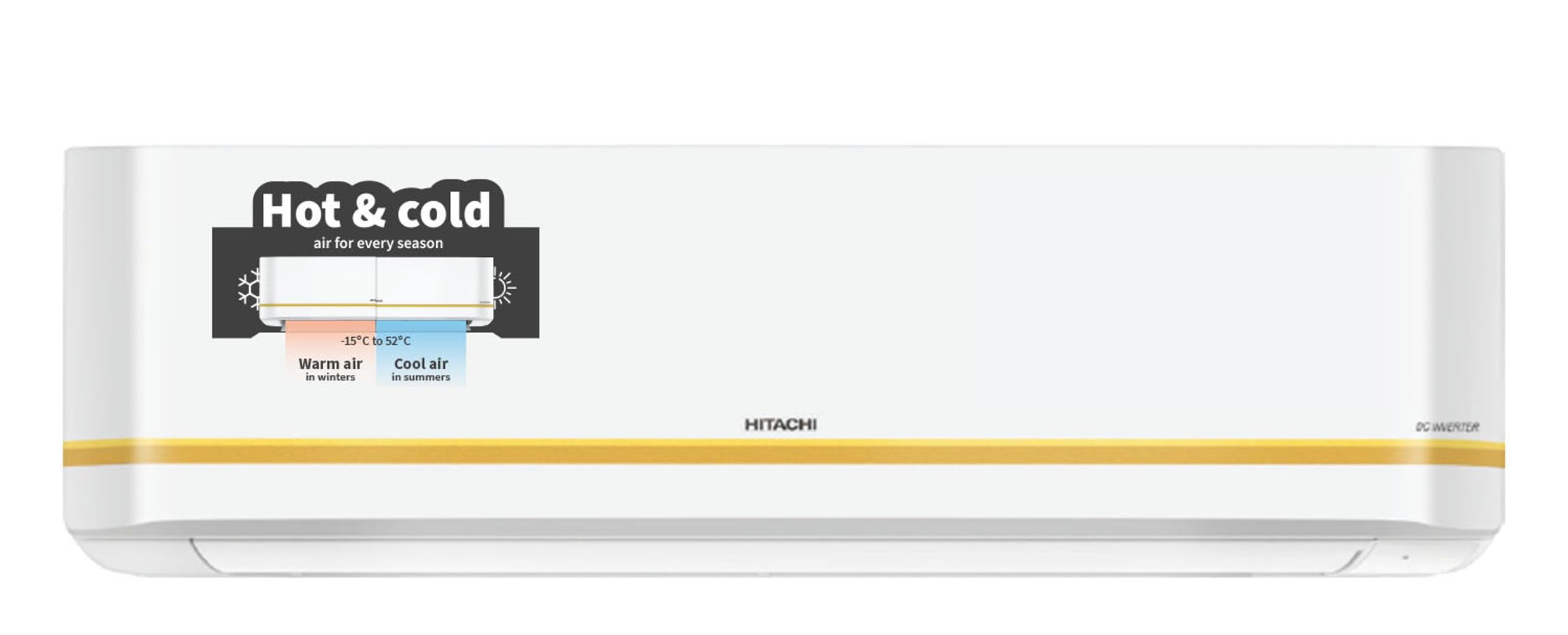 Hitachi 1.8 Ton 3 Star Hot & Cold Inverter Split AC with Expandable Technology (100% Copper, Dust Filter, 4100X HP RMRG422HFXO, White)
