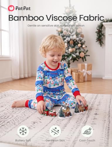 Image of PATPAT Toddler & Kids Pajama Sets with Bamboo Viscose, Snug Fit Pjs for Girls, All-Season Comfort Sleepwear, Ages 2-12 Years