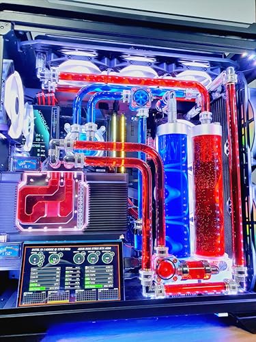 VIXIA High End Custom Watercooled Gaming PC - Intel Core i9 14900K - GeForce RTX 4090 DDR6X 24GB - DDR5 64GB 6000MHz - PCIe4.0 M.2 NVME 2TB - Black - VXF-20B Red and Blue - Image 6