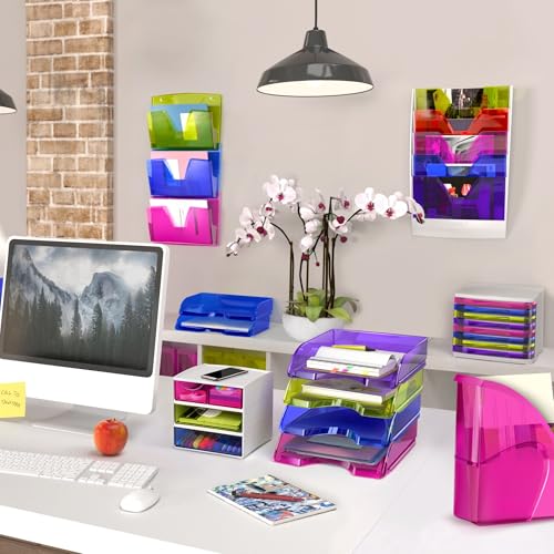 Trieur 5 compartiments CEP vertical Happy multicolore pour documents 24x32cm