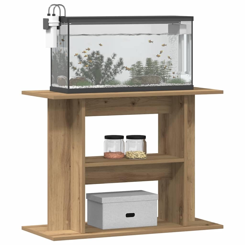 Aquarienschrank in Artisan-Eiche 80x35x60 cm Aquarienunterschrank mit Ablagefächern für Aquarien und Terrarien