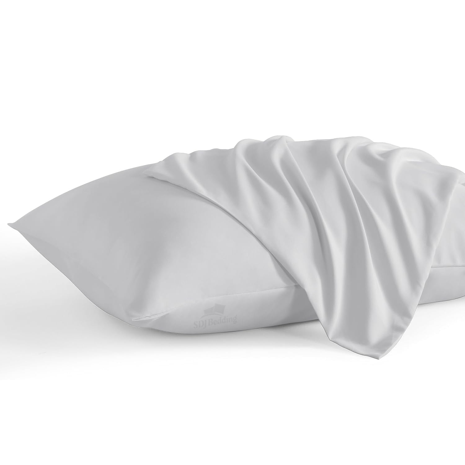 Pillowcase 16 x 20 Inch, 600 Thread Count Egyptian Cotton Set of 2 Pillowcase Zipper Closure Pillow Cover - Travel 16x20 Zipper, Silver Solid