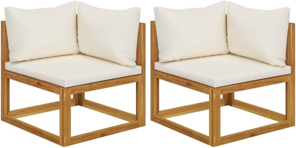 Sectional Corner Sofas 2 pcs with Cushions,Patio Furniture,Outdoor Sofas,Garden Sofa,Outdoor Deck Sofa,for Decks,Gardens,Backyards,Cream White