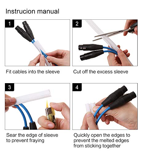 image for Alex Tech 25ft - 1/4 inch Cord Protector Wire Loom Tubing Cable Sleeve
