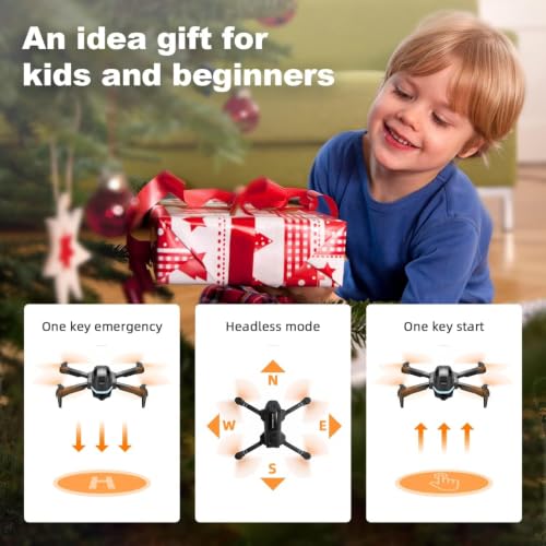 Image of HILLSTAR Foldable Remote Control Obstacle Avoidance Drone with Dual Camera HD Wide Angle Lens Optical Flow Positioning with 1800Mah Battery WiFi FPV 4-Axis Dual Camera with 7 colors Flash Light