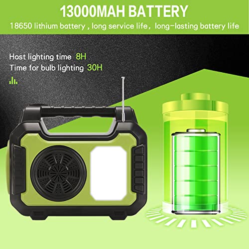 Solar Generator,Portable Power Station 12000Mah,Solar Powered Generator For Camping,Power Generator With Solar Panel,Flashlights, Camp Lamps, Usb Dc Outlets For Outdoor, Emergency Power Supply(Green) #TOP3