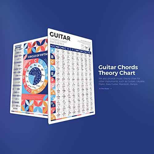 Guitar Chord Chart For Beginner Adult Or Kid, 8'' X 11'' Pocket Guitar Chords Cheatsheets Of Acoustic Electric Guitar, Great Guitar Chords Reference Poster To Improve Guitar Technique & Music Theory #TOP5