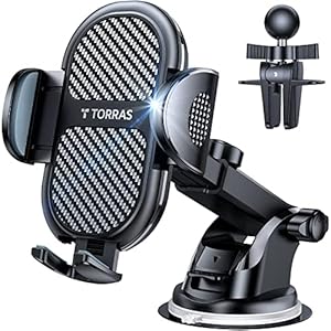 [UPGRADED] TORRAS Cell Phone Holder for Car [Thick Case & Heavy Phone Friendly] 3 in 1 Car Phone Holder Mount Dashboard…