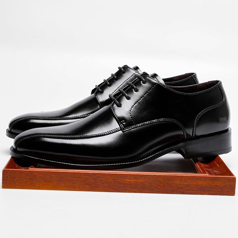 Men's Business Dress Leather Shoes Pointed Toe Low-top Lace-up Shoes Lightweight Comfortable Non-Slip Rubber Soft Sole Casual Oxford Shoes for Men2