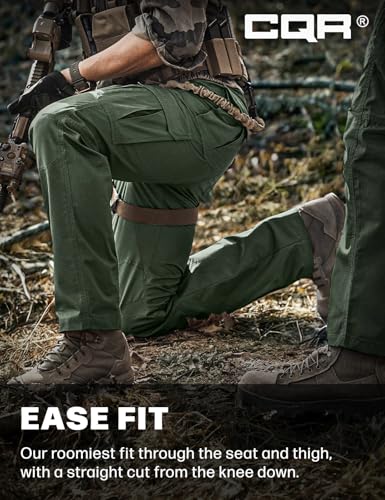 Image of CQR Men's Tactical Pants, Water Resistant Ripstop Cargo Pants, Lightweight EDC Work Hiking Pants, Outdoor Apparel