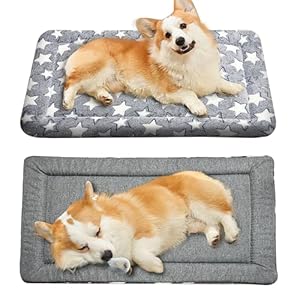 Dog Bed Mat, Reversible Crate Pads for Small/Medium/Large Dogs & Cats Sleeping, Portable & Soft, Dog Beds Crate Pad – Machine Washable Dog Mat Bed Kennel Mat Cat Bed S(24 * 18 * 1.5)