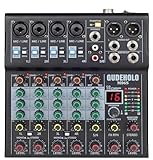 GUDEHOLO 6-Channel Professional DJ Audio Mixer, DJ Controller Sound Mixer DSP 16 Preset Effects, Ideal for Home Party